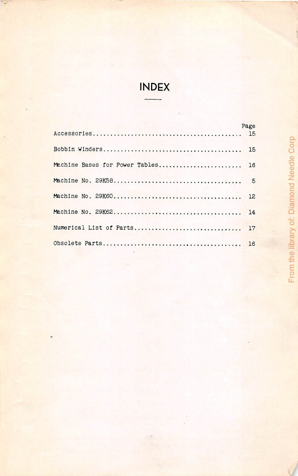 SINGER 29K58 29K60 29K62 Illustrated Parts List Manual 1934 - WIRE BOUND