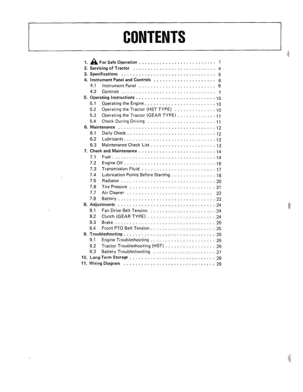 KUBOTA G3200 G4200 G4200H G5200H G6200H TRACTOR OPERATOR MANUAL - WIRE BOUND