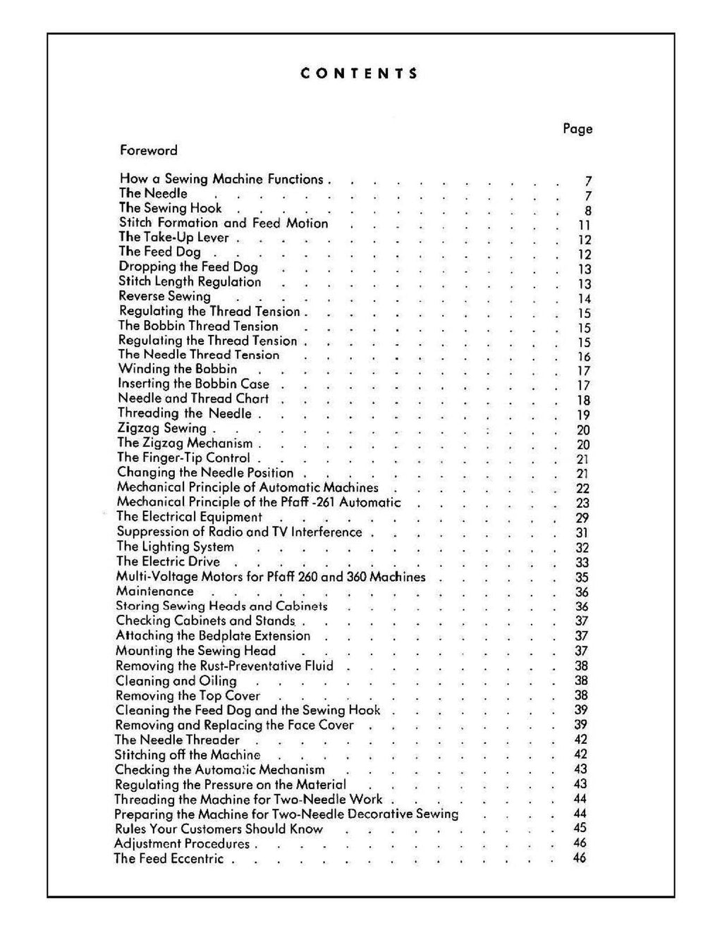 PFAFF 260 360 262 362 Sewing Machine Service Manual TOUGH WIRE BINDING & COVERS