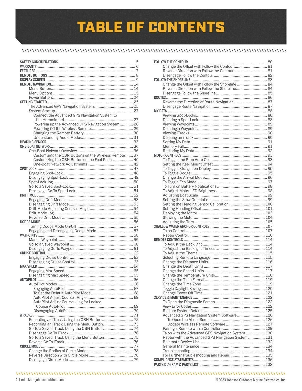 MINN KOTA Advanced GPS Navigation Wireless Remote Owners Manual - Bound w Covers