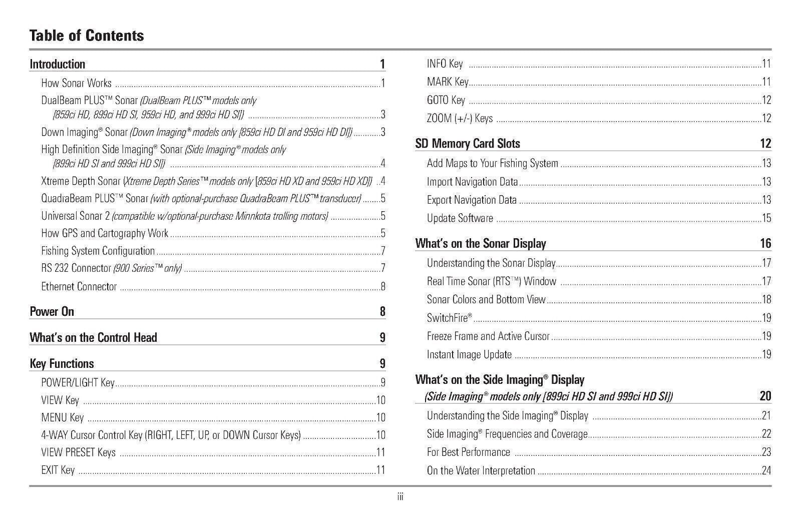 Humminbird 959ci HD 999ci HD 800 Series 900 Series Owners Manual Instructions