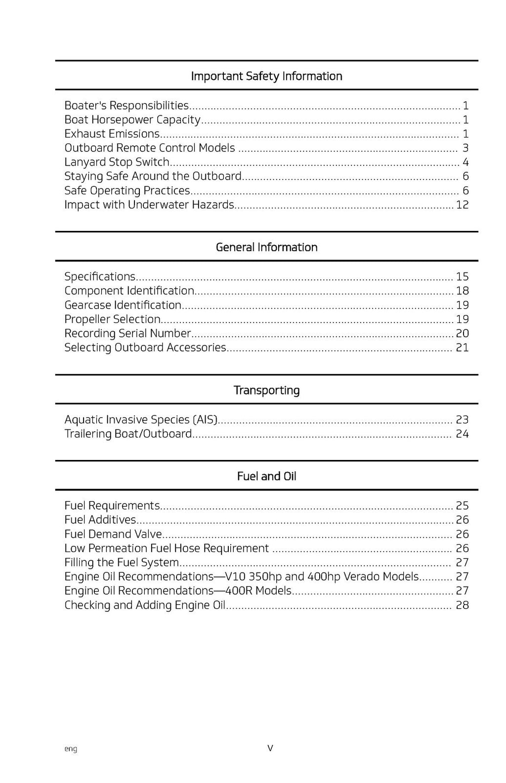 MERCURY V10 350hp Verado Operation Manual - STEEL WIRE BOUND - PROTECTIVE COVERS
