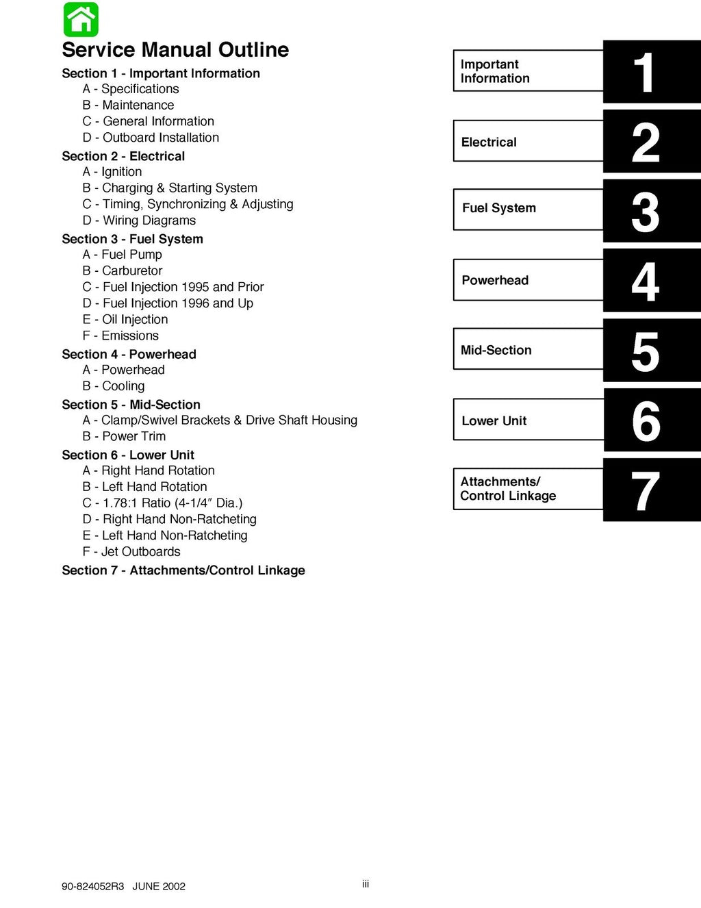 MERCURY Mariner Outboard 105/140 JET 135 150 175 200 225 '92-2000 Service Manual