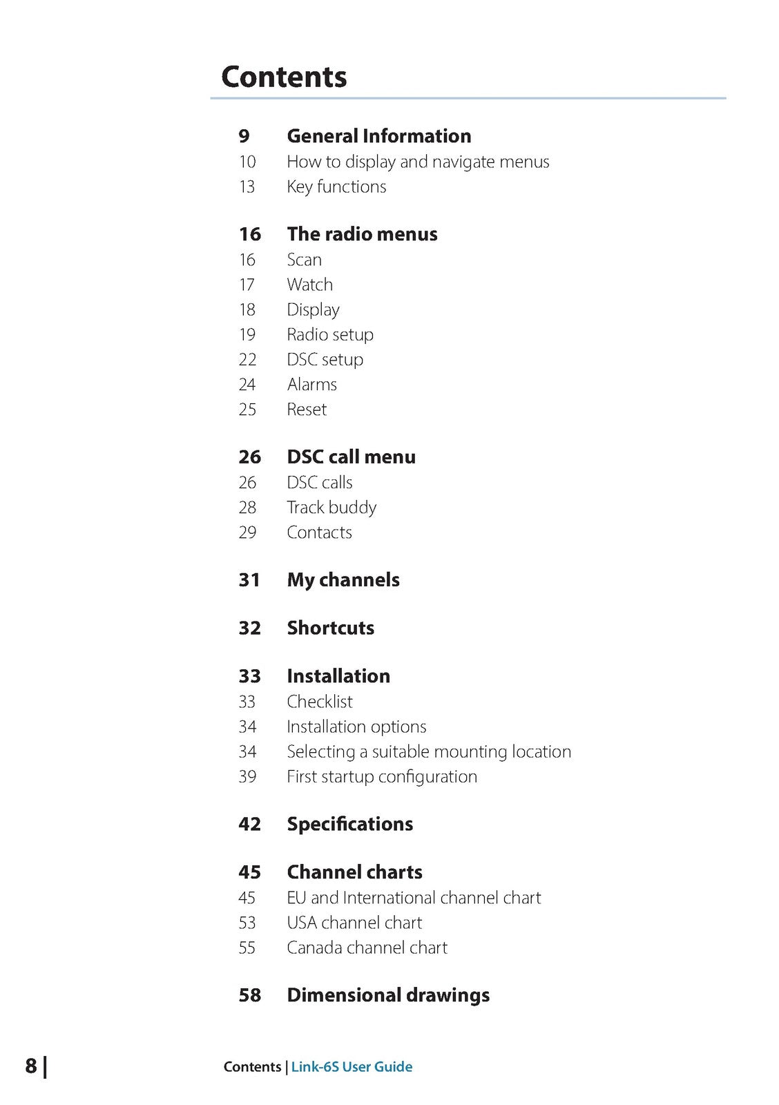 LOWRANCE Link-6S FIXED MOUNT VHF USER MANUAL - STEEL WIRE BOUND - TOUGH COVERS