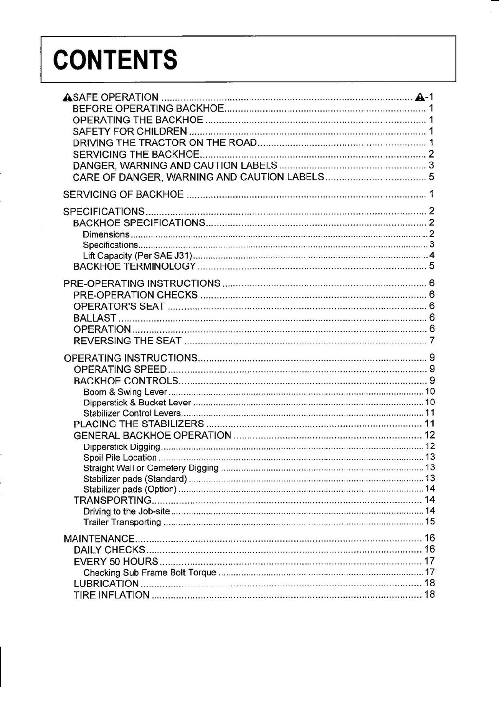 KUBOTA BH70 Backhoe Operators Manual - STEEL WIRE BOUND - PROTECTIVE COVERS