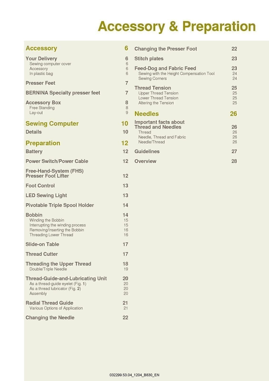 BERNINA 830 Sewing Machine User Manual  Owners Instruction Guide