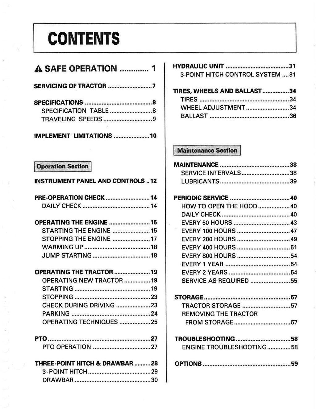 KUBOTA L2350 TRACTOR OPERATORS MANUAL - STEEL WIRE BOUND - PROTECTIVE COVERS