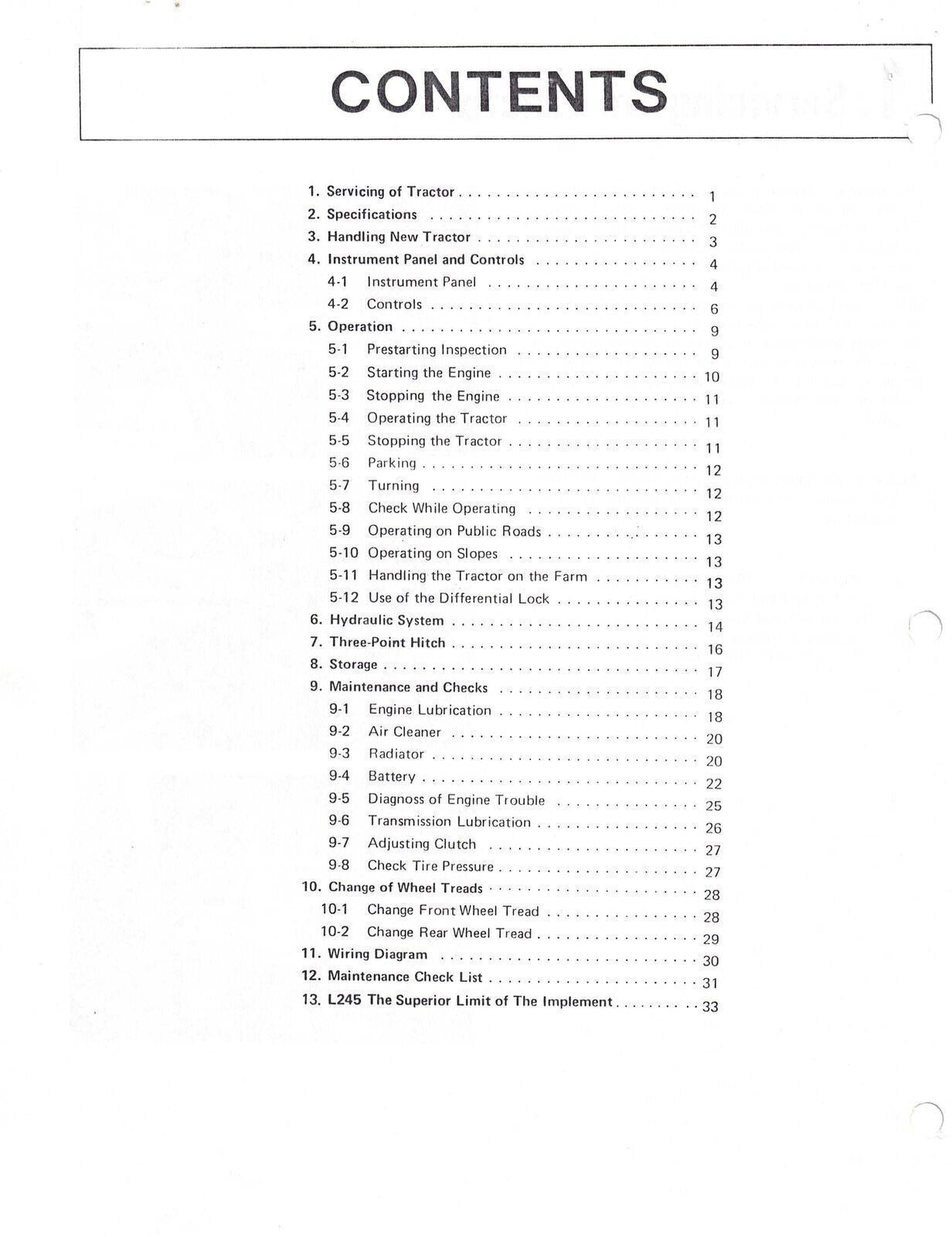 KUBOTA L245 L245DT TRACTOR OPERATORS MANUAL, STEEL WIRE BOUND, PROTECTIVE COVERS