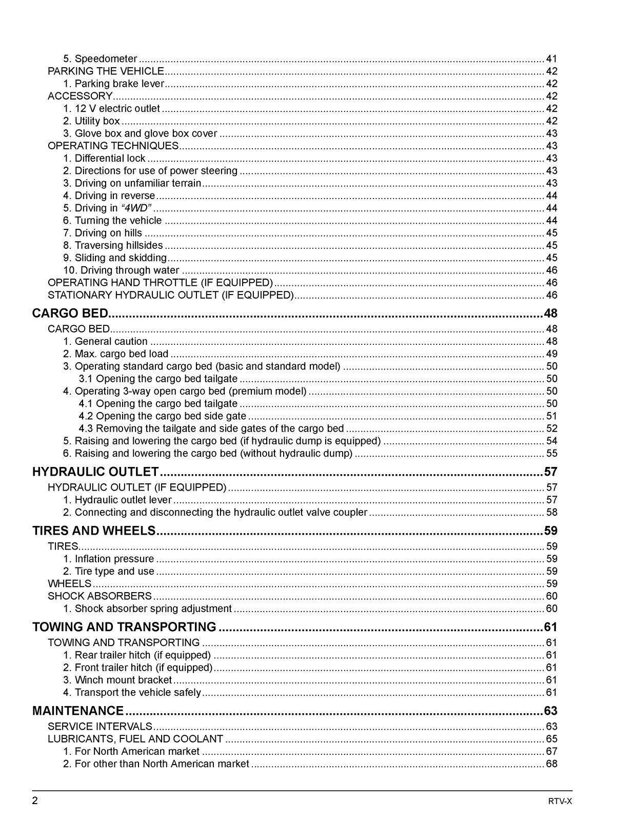 KUBOTA RTV-X Series OPERATORS MANUAL - STEEL WIRE BOUND - PROTECTIVE COVERS