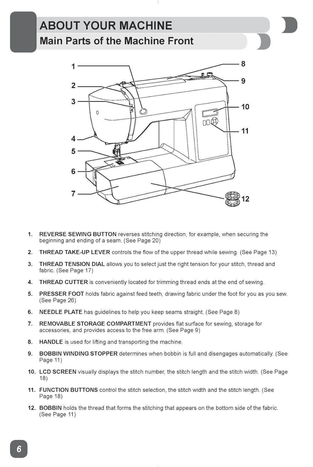 SINGER 5560 Sewing Machine User Manual Operation Guide [WIRE BOUND UPGRADE]