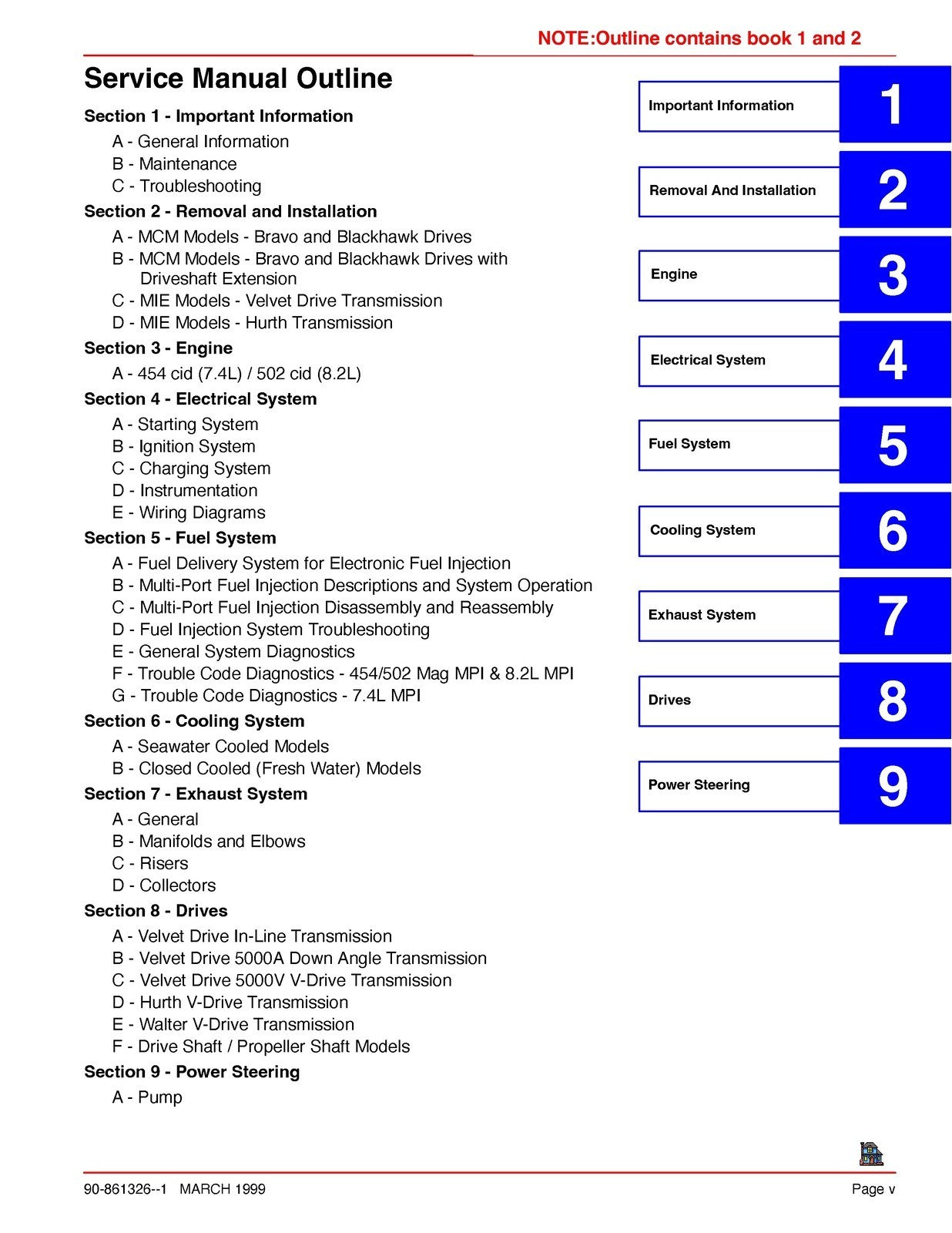 MERCURY MerCruiser Service Manual No. 23 Marine Engines - WIRE BOUND - COVERS