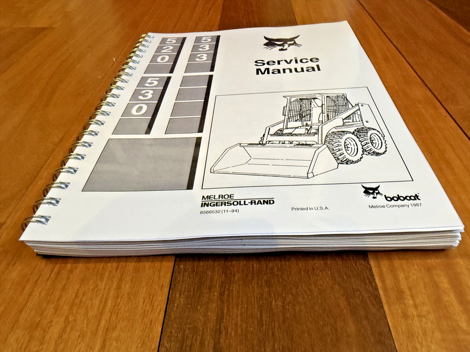 BOBCAT 520 530 533 Service Manual - BOUND - COVERS - XL FOLDOUT PAGES