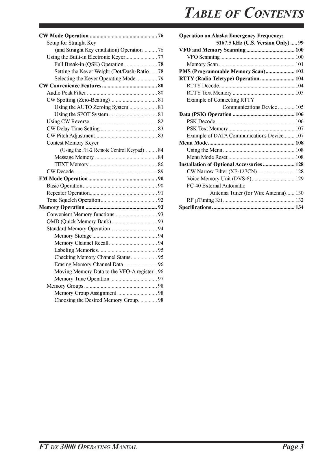 YAESU FT DX 3000 Series Transceiver Operating Manual- STEEL WIRE BOUND - COVERS