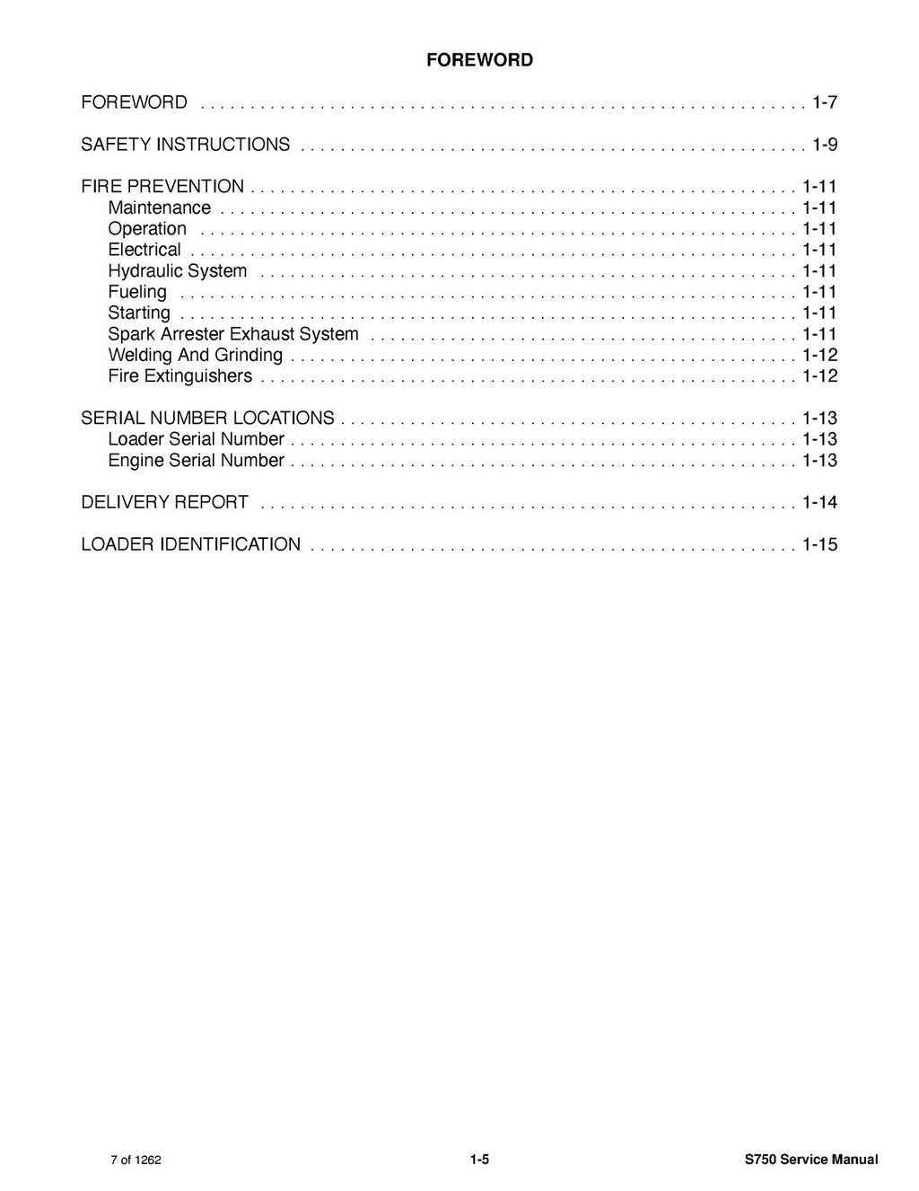 BOBCAT S750 SKID-STEER LOADER SERVICE MANUAL - WIRE BOUND - PROTECTIVE COVERS