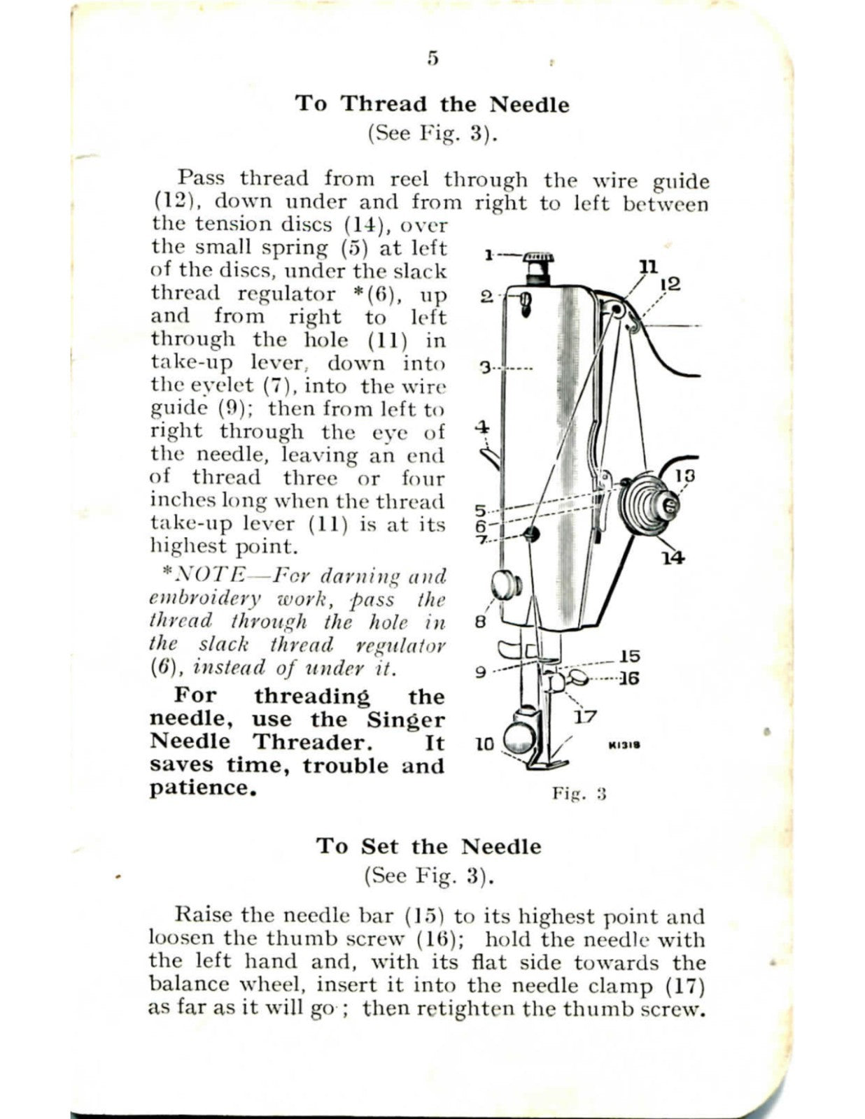 SINGER 66 Sewing Machine User Manual Reprint of Original, Tough WIRE Binding