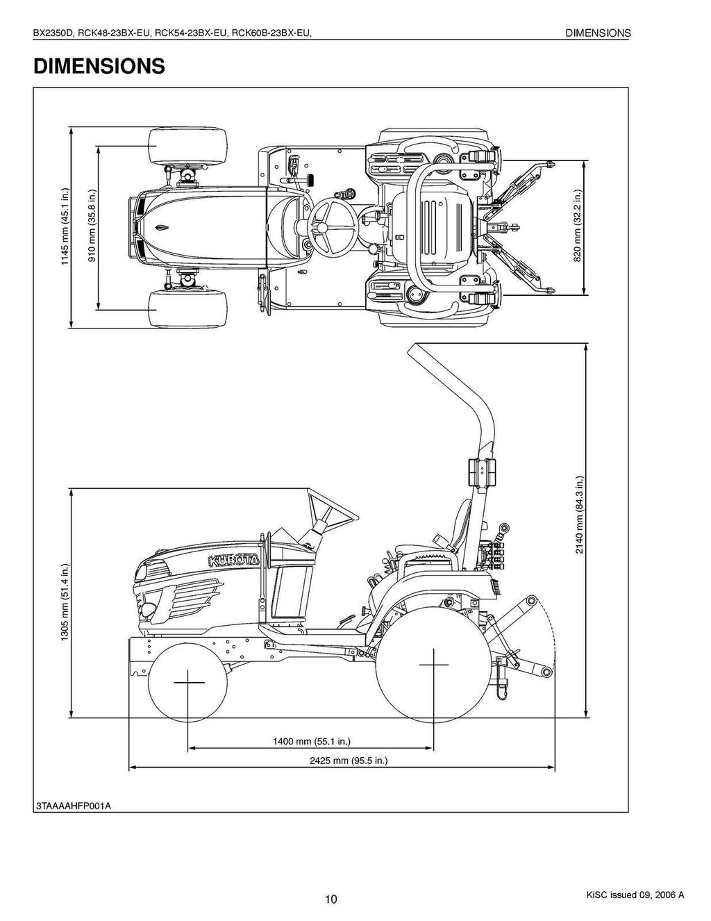 KUBOTA BX2350D RCK48-23BX-EU RCK54-23BX-EU RCK60B-23BX-EU LA243 WORKSHOP MANUAL