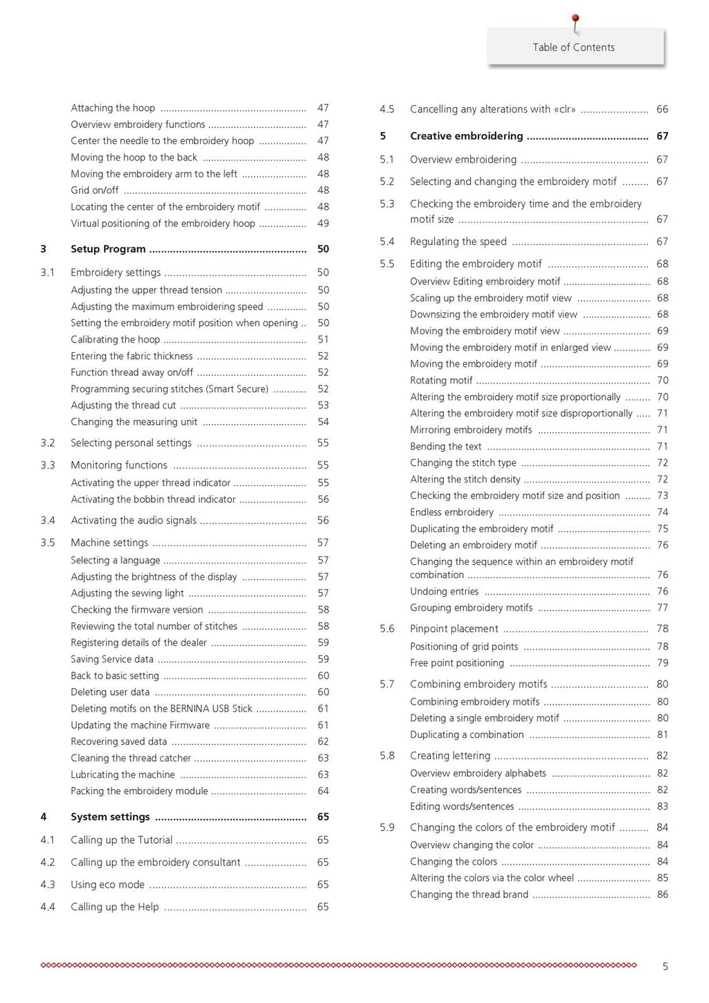 BERNINA 500 Sewing Machine User Manual - STEEL WIRE BOUND - PROTECTIVE COVERS