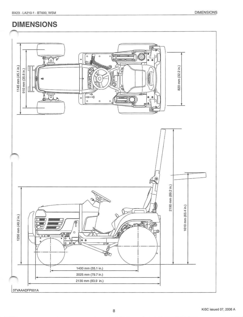 KUBOTA BX23 LA210-1 Loader BT600 Backhoe WORKSHOP MANUAL - STEEL WIRE BOUND