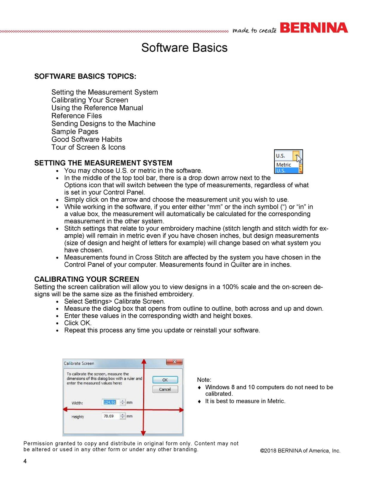 BERNINA Embroidery Software 8.2 WORKBOOK 1 BASIC FEATURES - WIRE BOUND