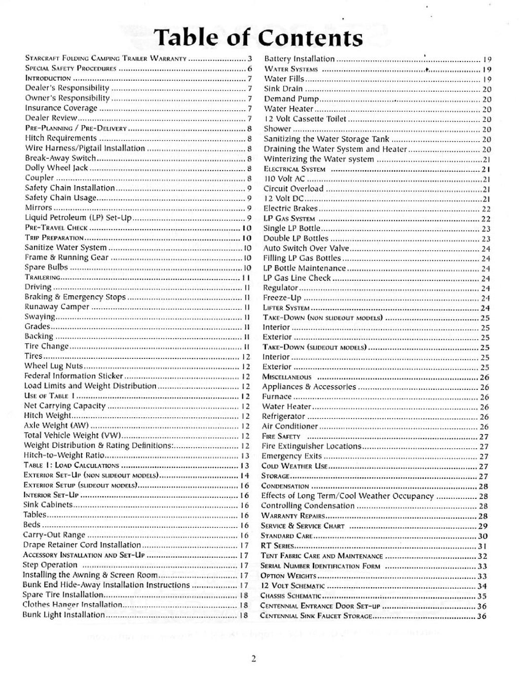 STARCRAFT 2005 Folding Camping Trailer Owners Manual - WIRE BOUND - TOUGH COVERS