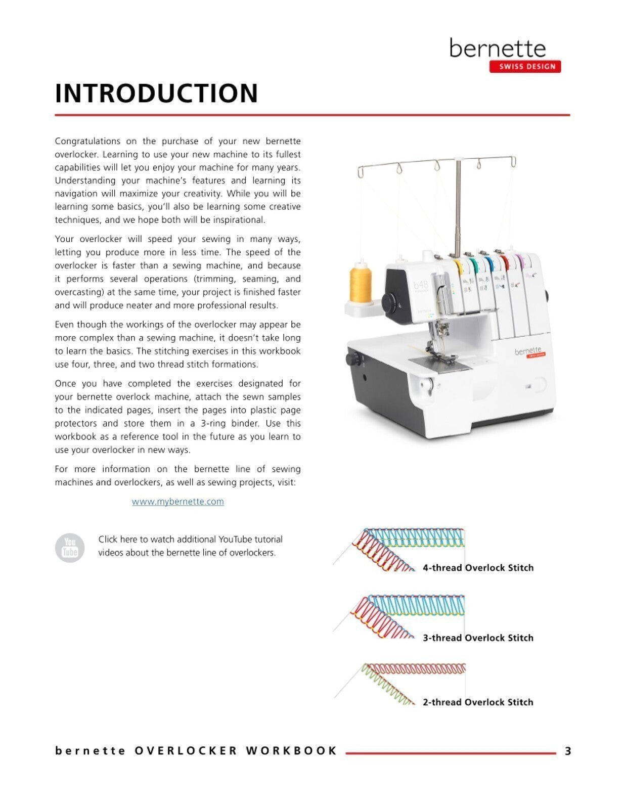 BERNINA Bernette Overlocker Mastery Workbook - WIRE BOUND - PROTECTIVE COVERS