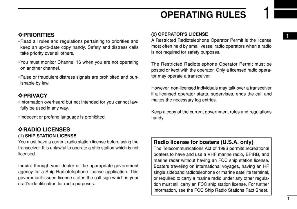 ICOM IC-M502A MARINE TRANSCEIVER INSTRUCTION MANUAL - WIRE BOUND - TOUGH COVERS