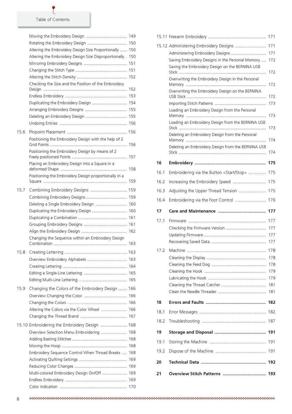 BERNINA 790 PRO User Instruction Manual, 250 Color Pages - TOUGH WIRE BINDING