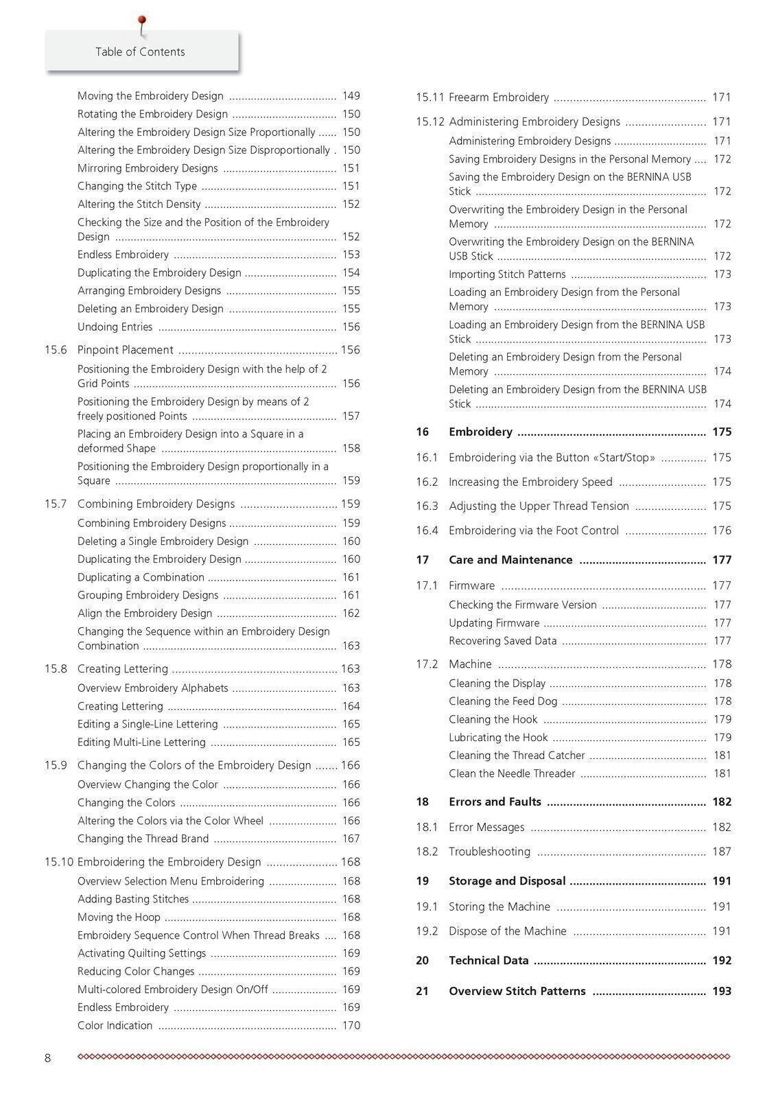 BERNINA 790 PRO User Instruction Manual, 250 Color Pages - TOUGH WIRE BINDING
