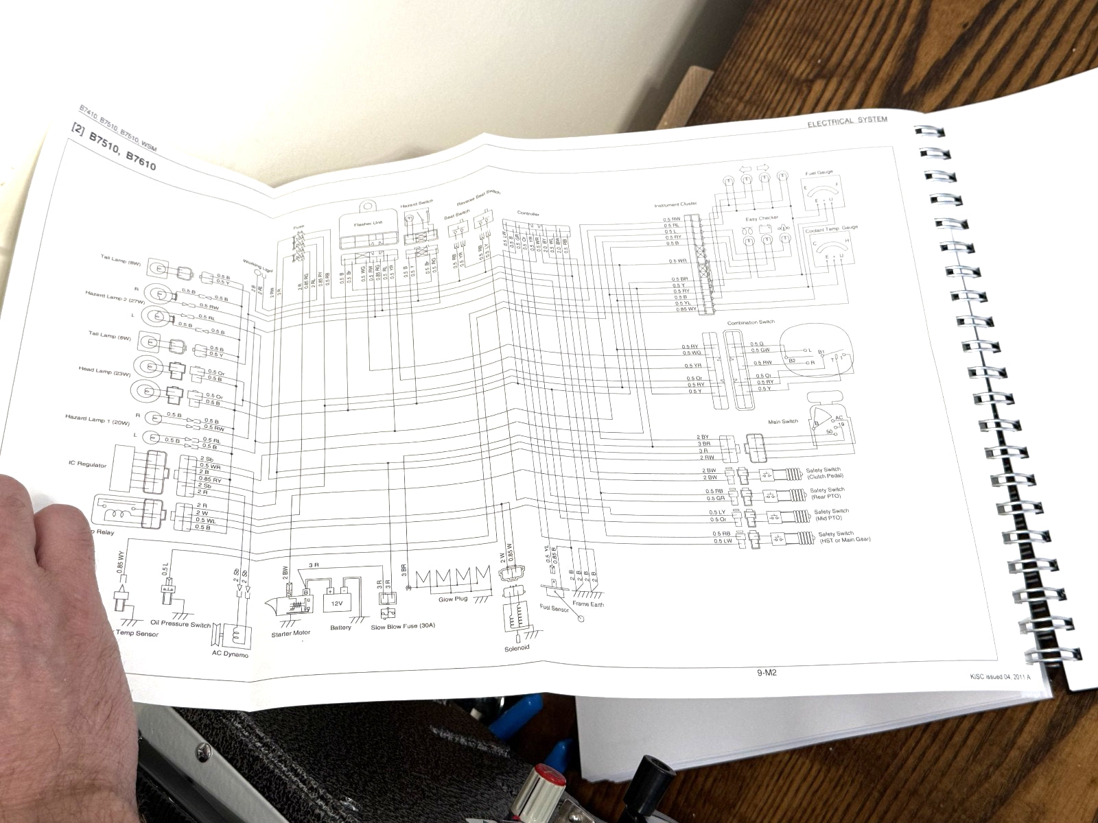 KUBOTA B7410 B7510 B7610 WORKSHOP MANUAL - WIRE BOUND - COVERS - XL FOLDOUTS!
