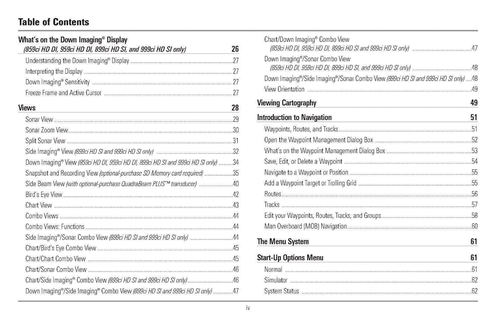 Humminbird 959ci HD 999ci HD 800 Series 900 Series Owners Manual Instructions