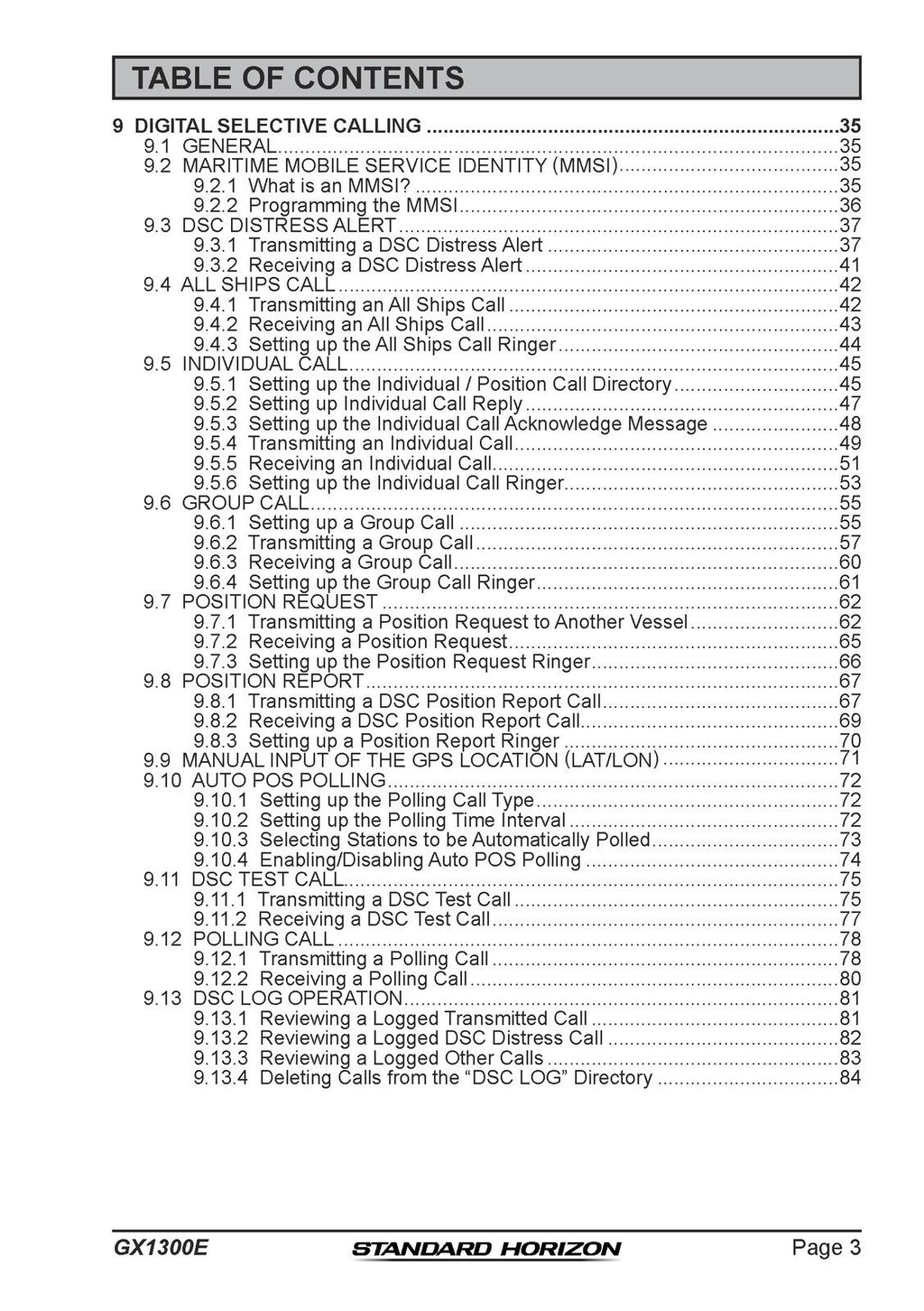 STANDARD HORIZON ECLIPSE GX1300E VHF FM RADIO USER MANUAL - WIRE BOUND - COVERS