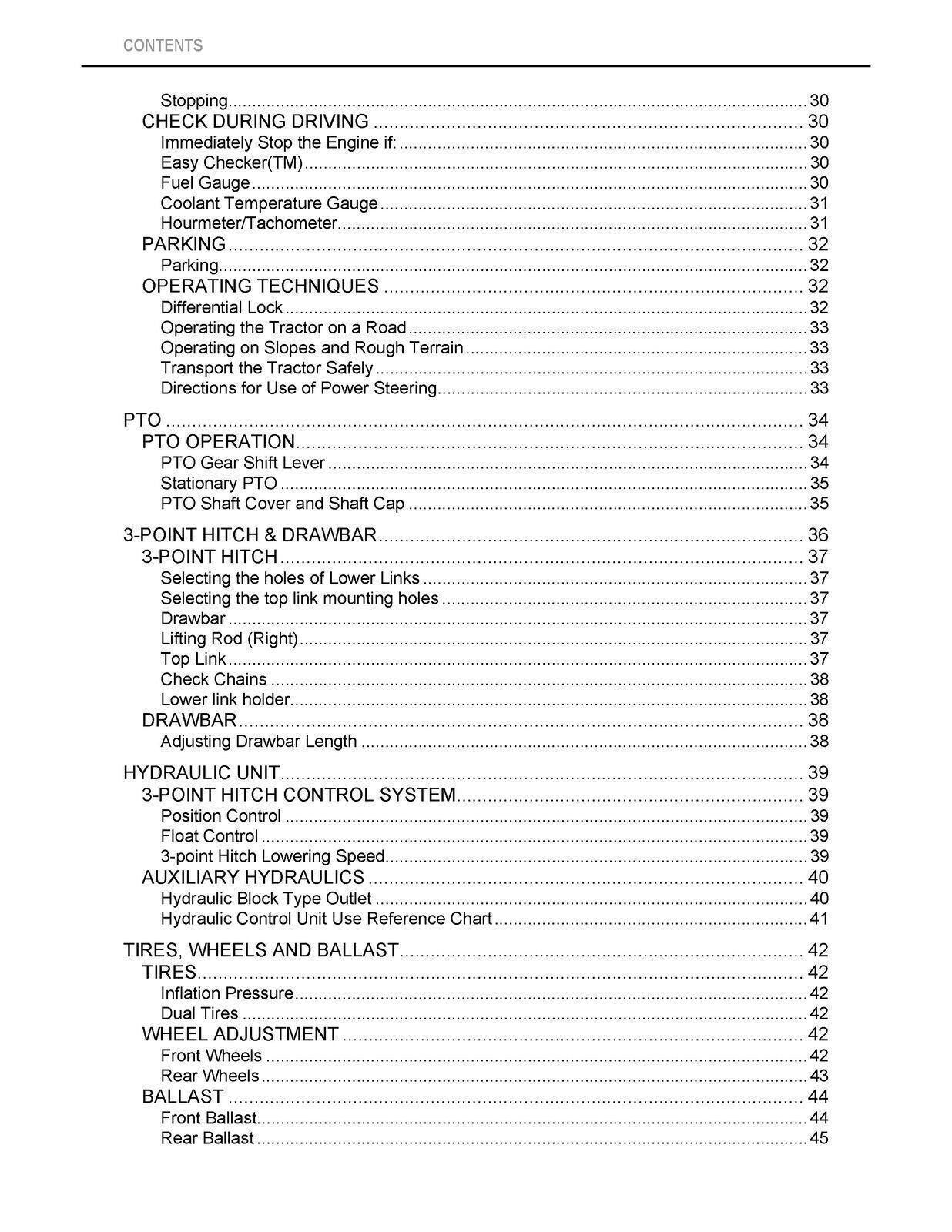 KUBOTA L2501 Tractor Operator's Manual Operation User Guide 97 Pages WIRE BOUND