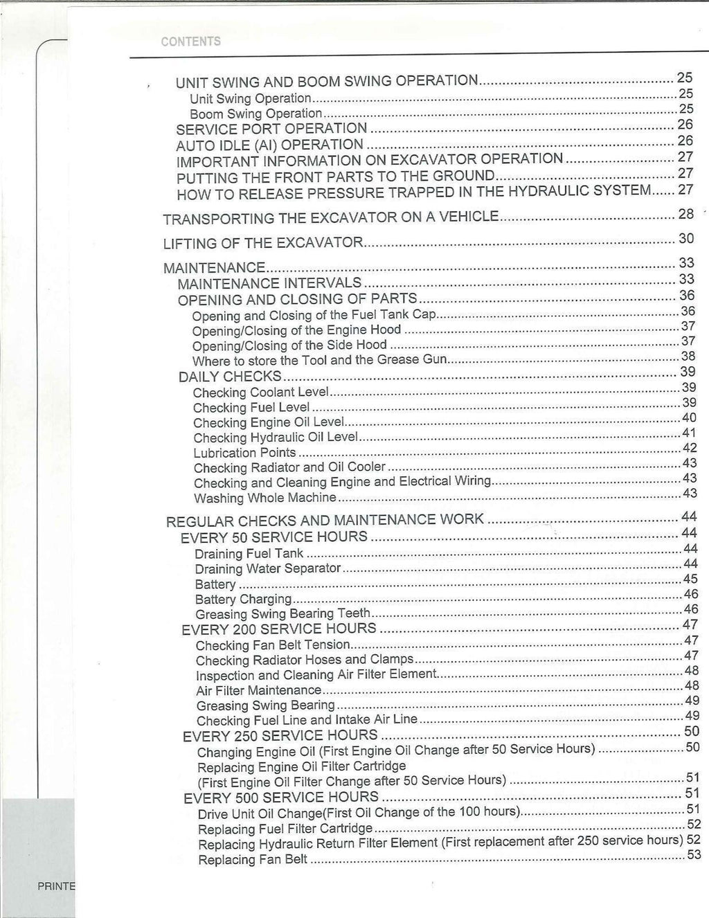 KUBOTA U30-5 U50-5 OPERATORS MANUAL - STEEL WIRE BOUND - PROTECTIVE COVERS