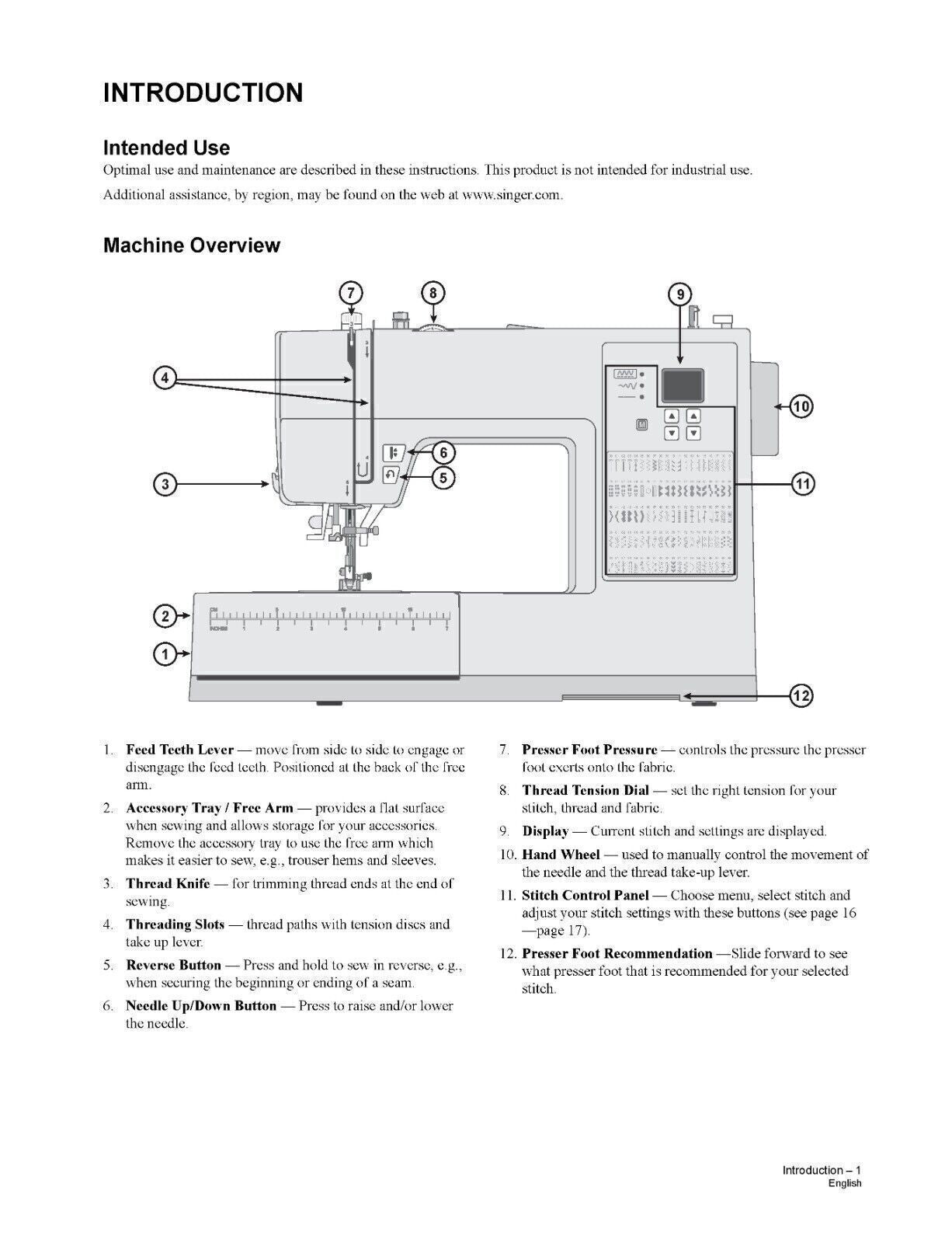 SINGER HD 6600C & HD 6605C Sewing Machine User Manual Owners Instruction Guide