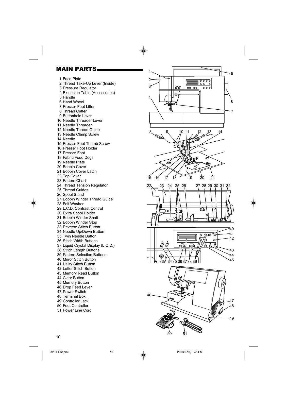 SINGER 9910 Sewing Machine User Manual Operation Guide - TOUGH WIRE BINDING