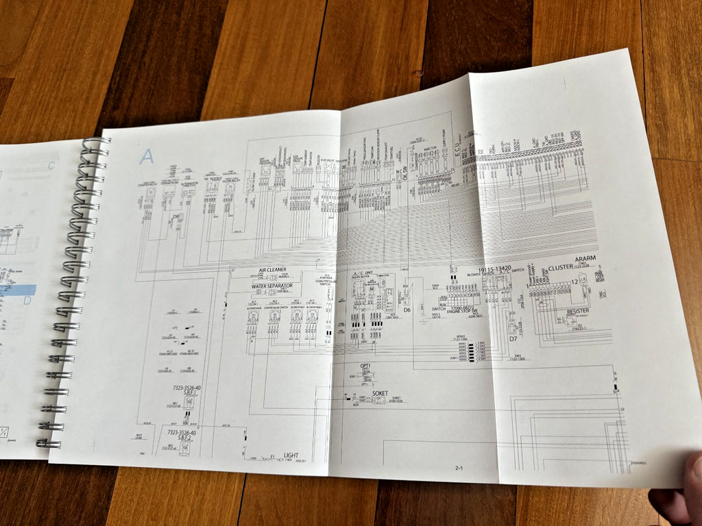 TAKEUCHI TB260 MINI EXCAVATOR WORKSHOP MANUAL - WIRE BOUND, COVERS, XL FOLDOUTS!