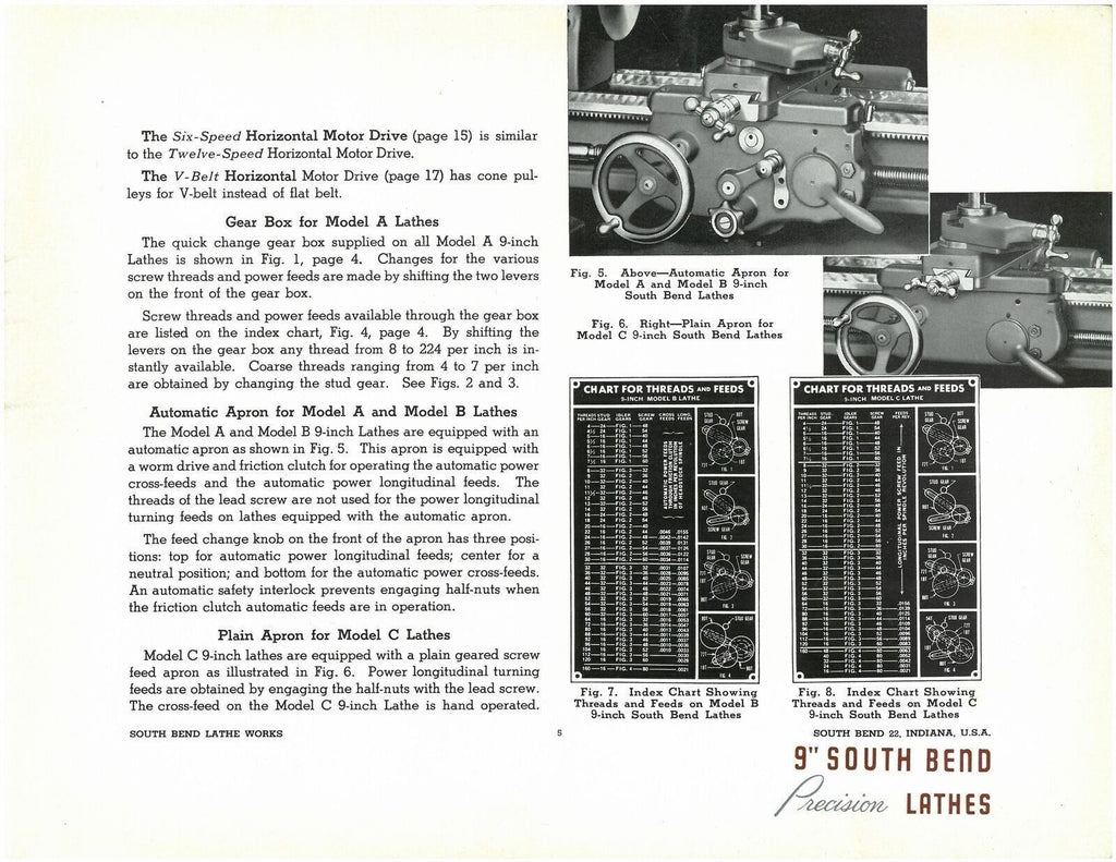 South Bend 9" Precision Lathes Catalog 9-G: REMASTERED FULL COLOR Manual 36 Pgs!