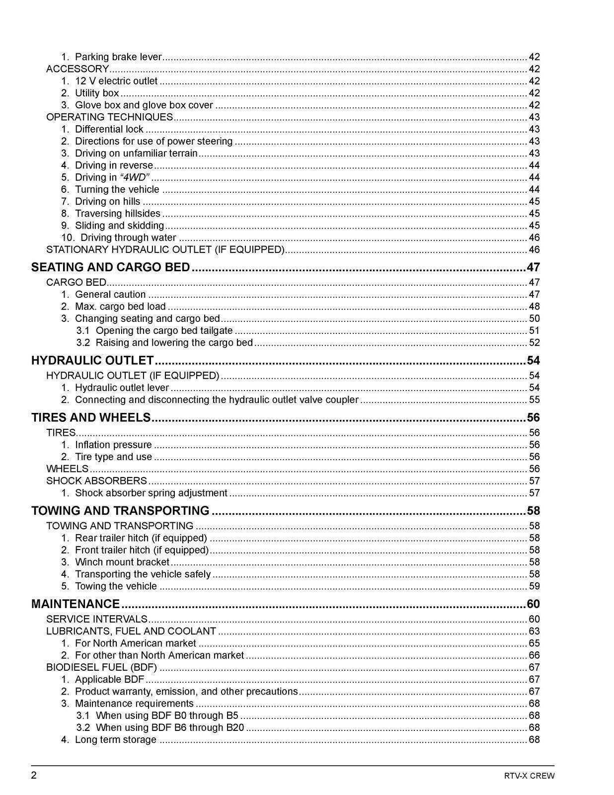 KUBOTA RTV-X CREW UTV OPERATORS MANUAL - STEEL WIRE BOUND - PROTECTIVE COVERS