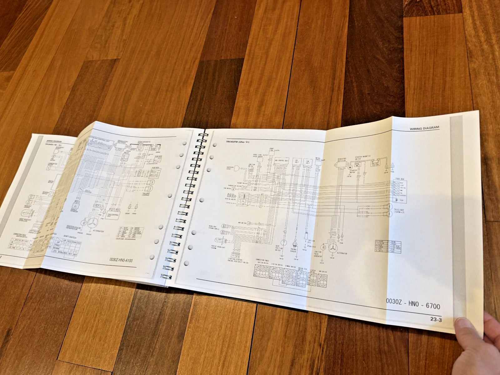 HONDA 1998-2004 TRX450S/FM TRX450ES/FE Foreman 450 Service Manual BOUND FOLDOUTS
