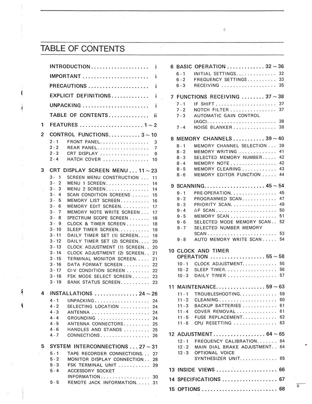 ICOM IC-R9000 Receiver Instruction Manual - STEEL WIRE BOUND - PROTECTIVE COVERS