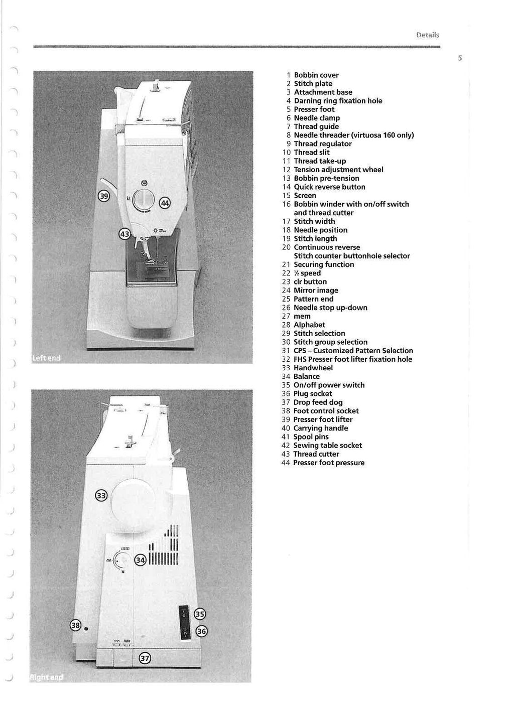 BERNINA Virtuosa 150 160 User Manual Owners Guide - TOUGH WIRE BINDING