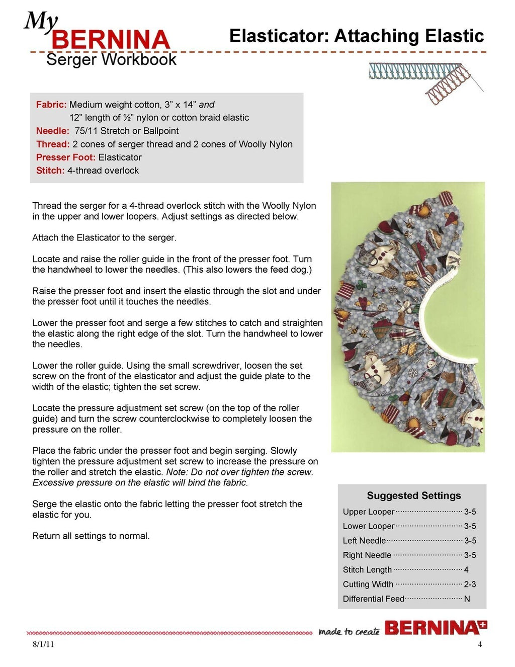 BERNINA Serger Workbook 2 - Serging Ahead - STEEL WIRE BOUND - PROTECTIVE COVERS