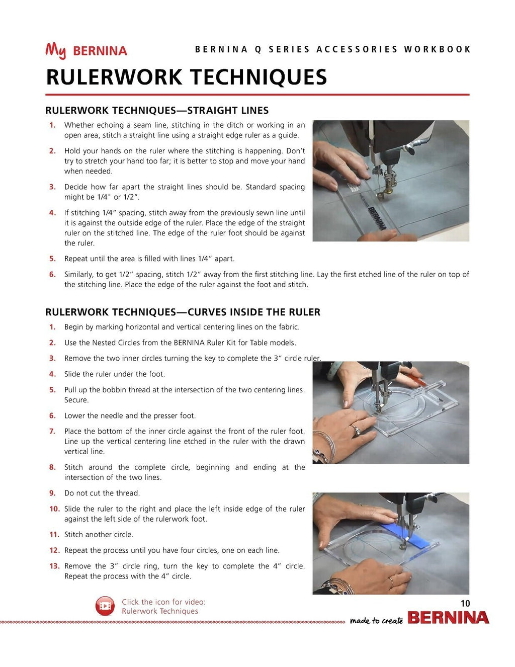 BERNINA Quilting Q Series Accessory Mastery Workbook - WIRE BOUND - TOUGH COVERS