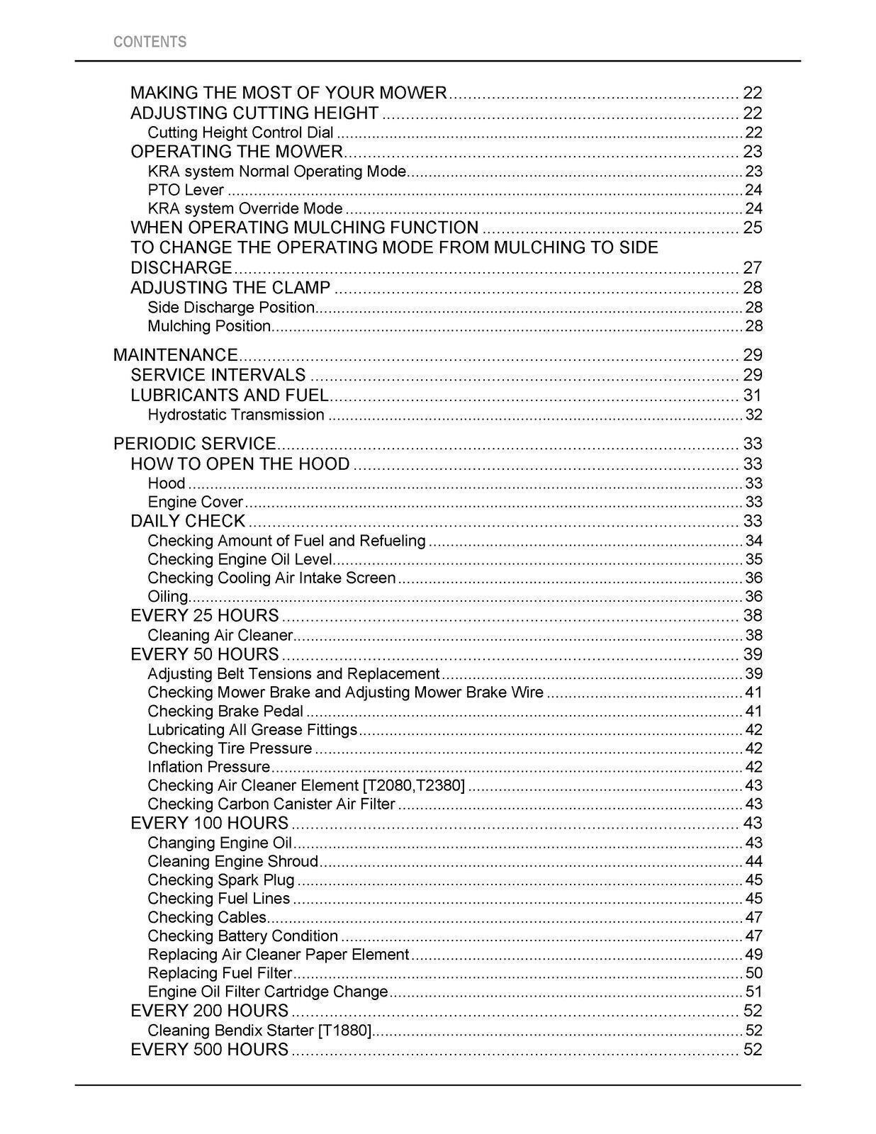 KUBOTA Tractor T1880 T2080 T2380 User Manual Operation Guide Durable Wire Bound