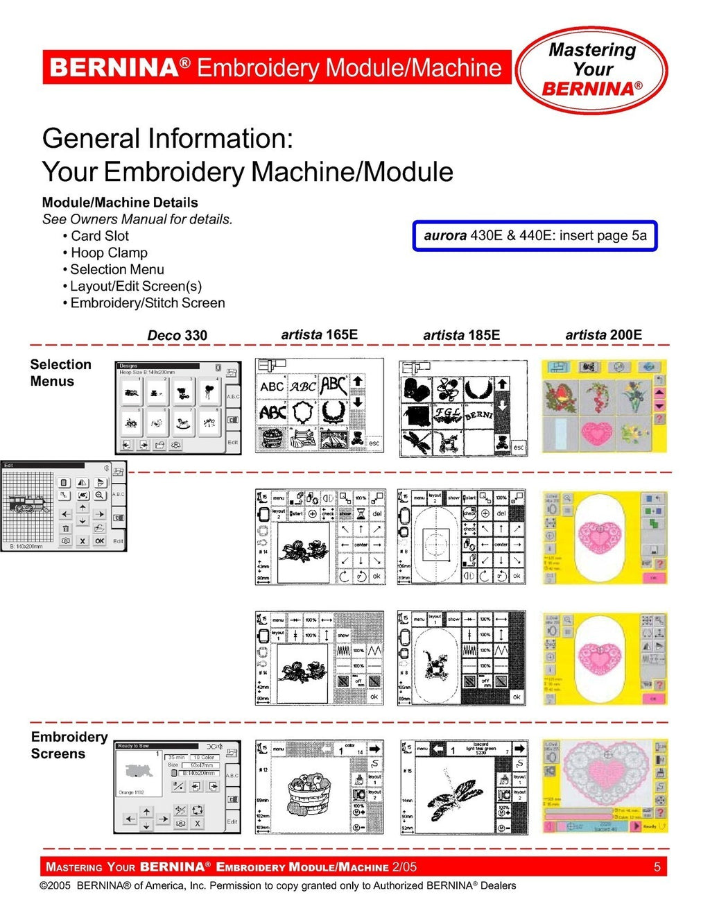 BERNINA Embroidery Mastery Workbook User Manual Operation Guide