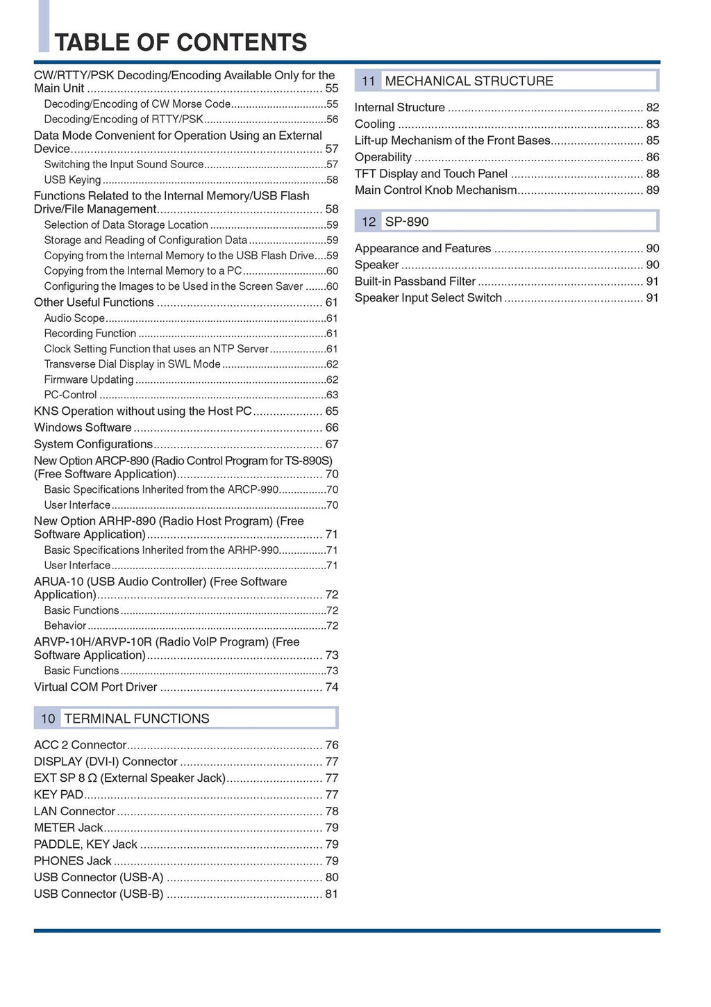 KENWOOD TS-890S IN-DEPTH MANUAL - STEEL WIRE BOUND - PROTECTIVE COVERS