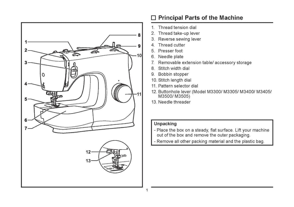 SINGER M3200 M3300 M3330 M3335 M3400 M3500 - M3505 Manual - Loop Bound, Covers!