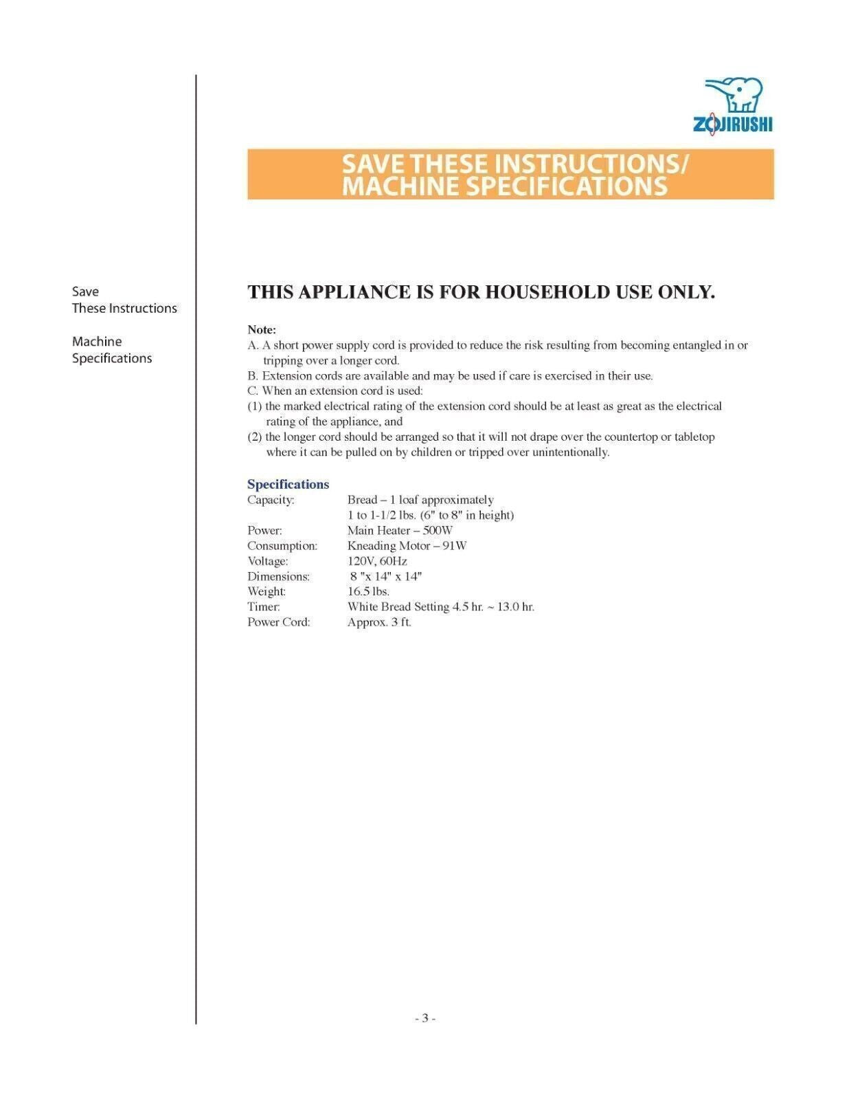 Zojirushi Bakery II Breadmaker BBCC-M15 Bread Machine User Manual + Recipes!