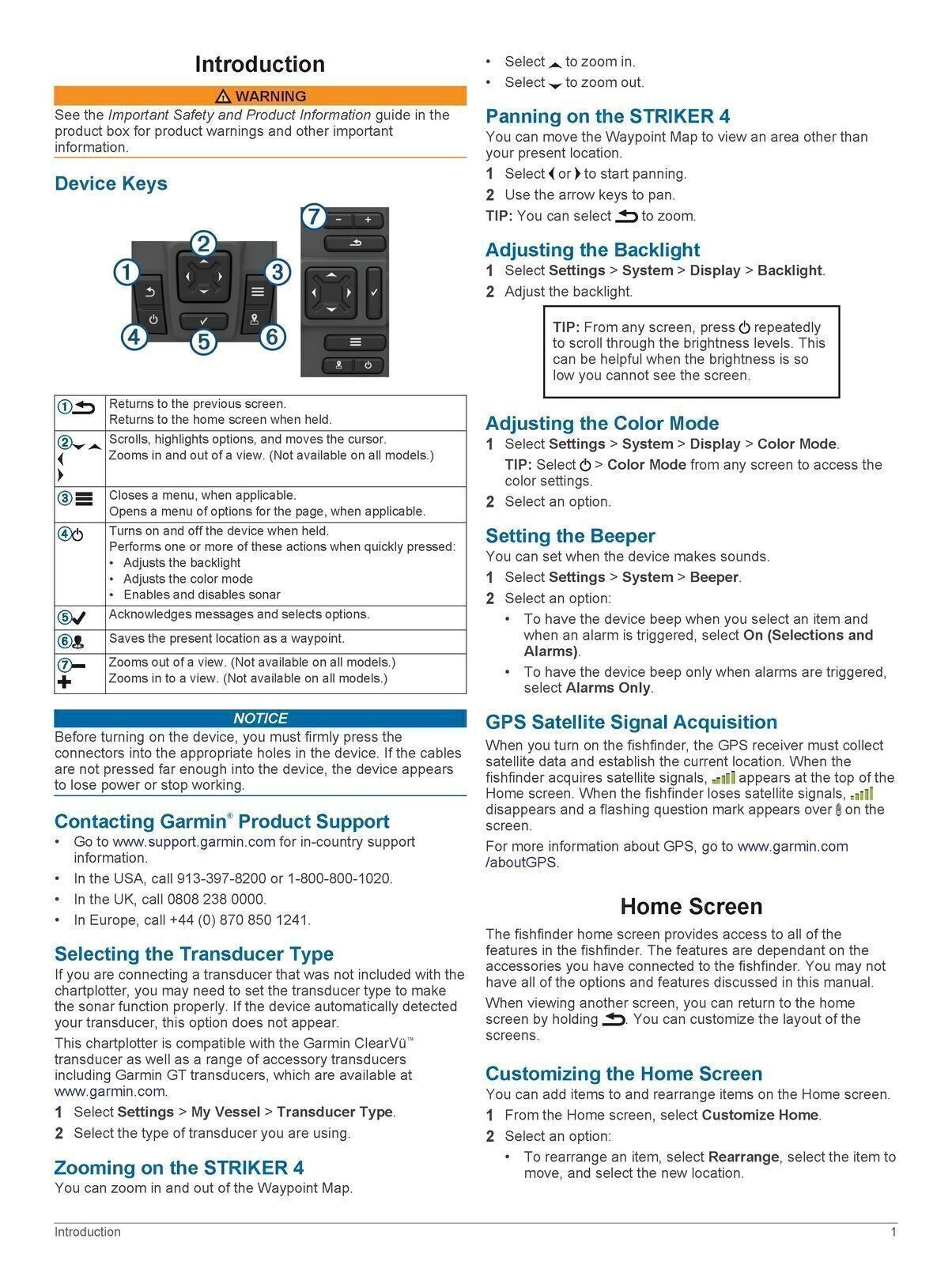 Garmin Striker Series Owners Manual Instructions User Guide - Tough Wire Binding