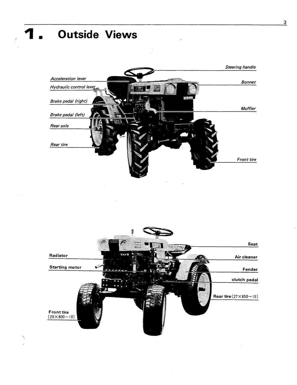 KUBOTA B6000 Tractor Operators Manual - STEEL WIRE BOUND - PROTECTIVE COVERS
